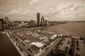 Corpus Christi Texas Aerial View over Marina and Downtown Skyline Royalty Free Stock Photo