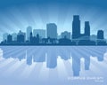 Corpus Christi Texas city skyline vector silhouette