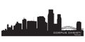 Corpus Christi Texas city skyline vector silhouette