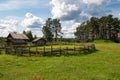 Fenced off in the center of the tenth place in the Slavic village