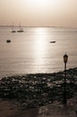 Corralejo, Fuerteventura, Canary Islands, Spain, sailing, dawn, lamp post, street light, Ocean