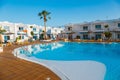 Swimming pool of the hotel complex Arena Hotel in Corralejo, Spain