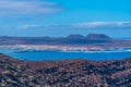 Corralejo viewed from Isla de Lobos, Canary islands, Spain Royalty Free Stock Photo