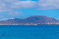 Corralejo viewed from Isla de Lobos, Canary islands, Spain Royalty Free Stock Photo