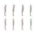 Correct alignment of human body in standing posture for good personality and healthy of spine and bone. Health care and medical il