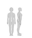 Correct alignment of human body in standing posture for good personality and healthy of spine and bone. Health care and medical il Royalty Free Stock Photo