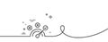 Correct answer line icon. Speedometer concept sign. Continuous line with curl. Vector