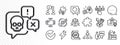 Correct checkbox, Electricity bulb and Recovery data line icons for web app. Pictogram icon Vector