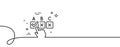 Correct checkbox line icon. Select answer sign. Continuous line with curl. Vector