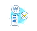 Correct checkbox line icon. Select answer sign. Vector