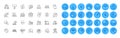 Correct checkbox, Smile and Couple line icons pack. For web app. Color icon buttons. Vector
