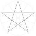 Correct form shape template geometric shape of the pentagram five pointed star, vector drawing the pentagram sector, template