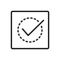 Black line icon for Correct, right and accurate Royalty Free Stock Photo