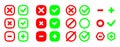 Correct and incorrect icons. True and false signs. Vector set. Royalty Free Stock Photo