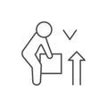 Correct object lifting line icon