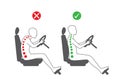 Correct sitting position in driving