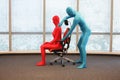 Correct sitting position on office armchair training