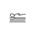 Correct sleep with Orthopedic mattress line icon