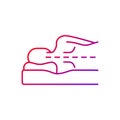 Correct sleeping position for spinal health gradient linear vector icon