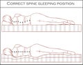 Correct spine sleeping position Royalty Free Stock Photo