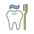 Correct teeth brushing color icon Royalty Free Stock Photo