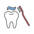 Correct teeth brushing color icon Royalty Free Stock Photo
