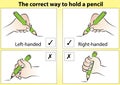 The correct way to hold a pencil