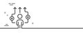 Correct working process line icon. Business way sign. Minimal line pattern banner. Vector