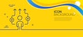 Correct working process line icon. Business way sign. Minimal line yellow banner. Vector