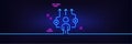 Correct working process line icon. Business way sign. Neon light glow effect. Vector