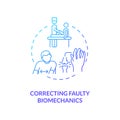 Correcting faulty biomechanics blue gradient concept icon Royalty Free Stock Photo