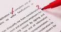 Correcting Spelling Mistake In Script Royalty Free Stock Photo