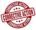 corrective action stamp. corrective action label. round grunge sign