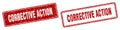 Corrective action stamp set. corrective action square grunge sign Royalty Free Stock Photo