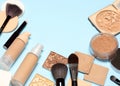 Corrective makeup products and make-up brushes with copy space