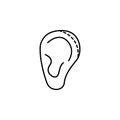 corrective plastic ear icon. Element of plastic surgery icon for mobile concept and web apps. Thin line corrective plastic ear Royalty Free Stock Photo