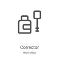 corrector icon vector from work office collection. Thin line corrector outline icon vector illustration. Linear symbol for use on Royalty Free Stock Photo