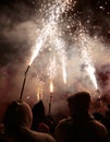 Correfoc in palma during saint sebastian local patron festivities vertical