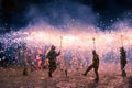 Correfoc performance by the devils or Diables in Catalonia, Spain Royalty Free Stock Photo