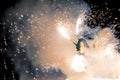 Correfoc performance by the dragon in Catalonia, Spain Royalty Free Stock Photo