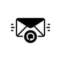 Black solid icon for Correspondence, mail and refresh Royalty Free Stock Photo