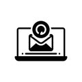 Black solid icon for Correspondence, message and mailbox Royalty Free Stock Photo