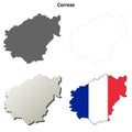 Correze, Limousin outline map set