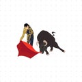 Corrida matador character illustration on white background