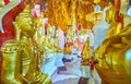 The corridor along the statues in Pindaya cave, Myanmar