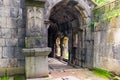 Corridor and ancient traditional khachkar of Armenia