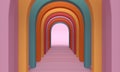 Corridor of arches. 3d rendering