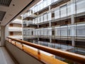 Corridor balcony in luxury multi-storey hotel Royalty Free Stock Photo