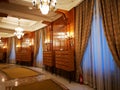 Corridor with big windows and curtains Royalty Free Stock Photo