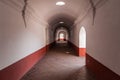 Corridor in the Convent of the Mercedarians Convento de La Merced in Antigua, Guatema Royalty Free Stock Photo